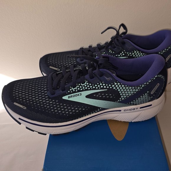 Brooks Shoes - Brooks Ghost 14 Neutral Running Shoe, Women's US Size 9M, Peacoat/Yucca/Navy